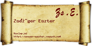 Zséger Eszter névjegykártya