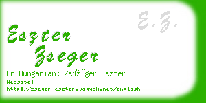 eszter zseger business card